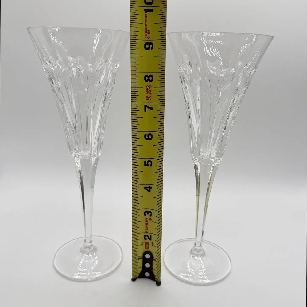 Waterford Clear Crystal Tall Flute Pair